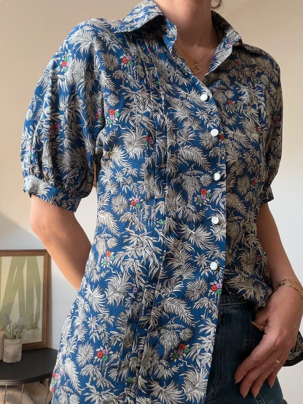 Cacharel Vintage 80er Kurzarmbluse S — 3